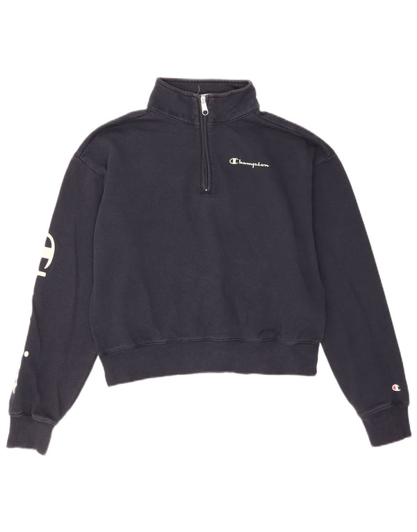Felpa con grafica corta da donna Champion, taglia UK 14, medio, blu navy