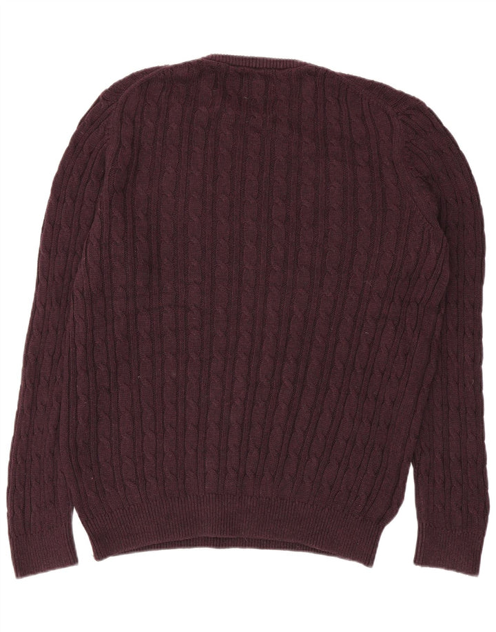 FARAH Mens Crew Neck Jumper Sweater XL Burgundy Cotton