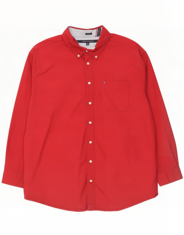 Camicia da uomo Tommy Hilfiger 3XL cotone rosso