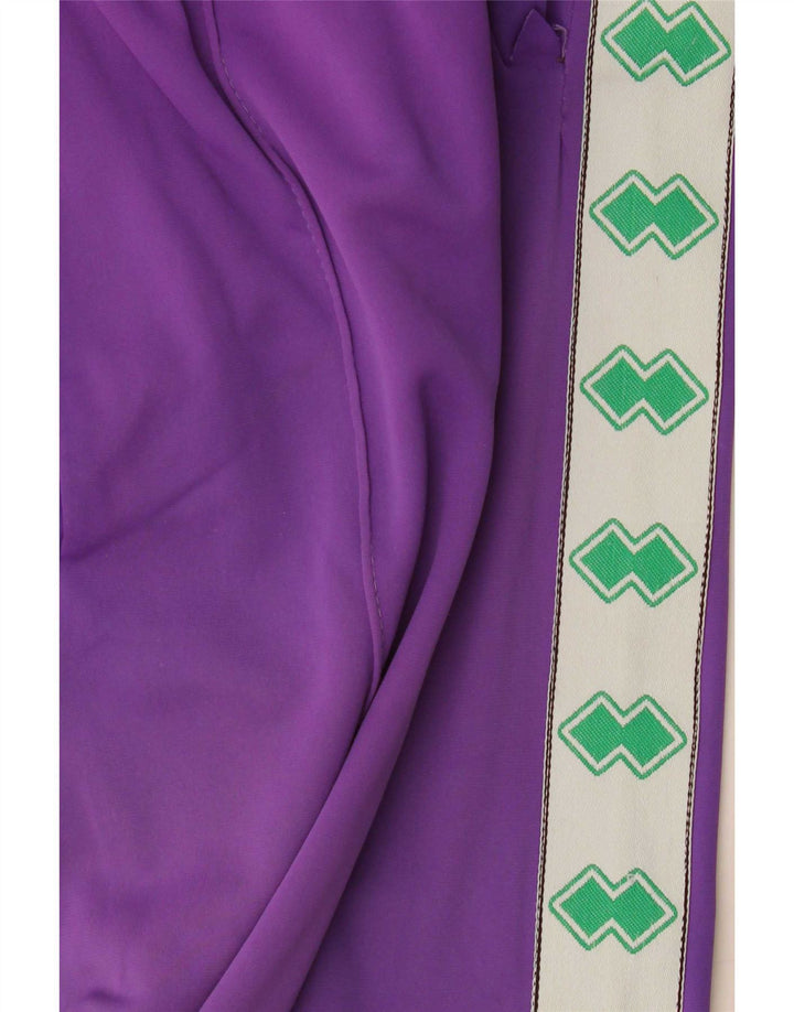 Pantaloni da tuta con grafica vintage da uomo color block viola medio