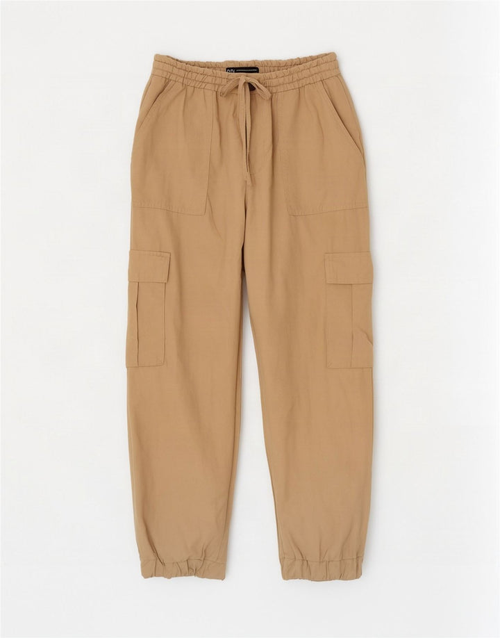 Pantaloni cargo da jogging da donna Zara medi W28 L27 viscosa beige