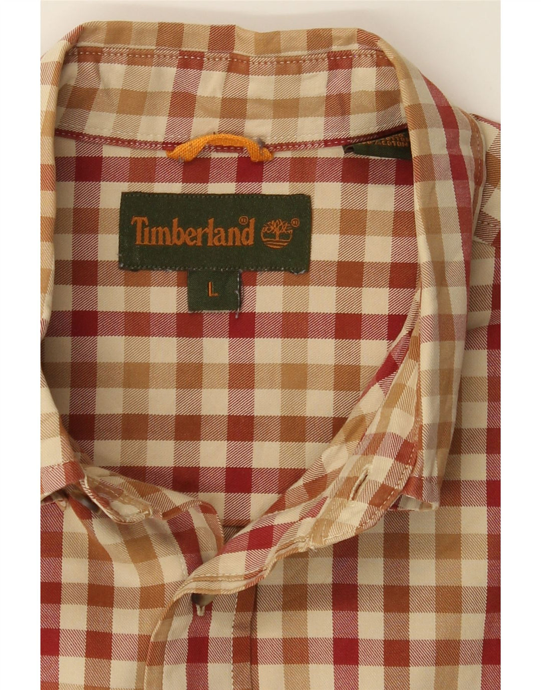 TIMBERLAND Mens Shirt Large Beige Check Cotton Vintage Timberland and Second-Hand Timberland from Messina Hembry 