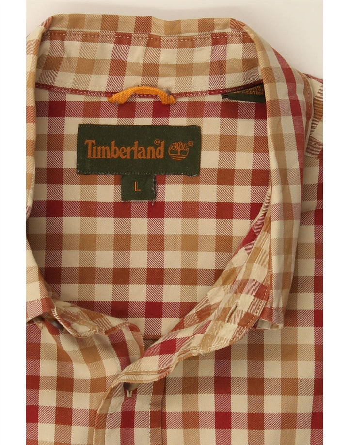TIMBERLAND Mens Shirt Large Beige Check Cotton Vintage Timberland and Second-Hand Timberland from Messina Hembry 