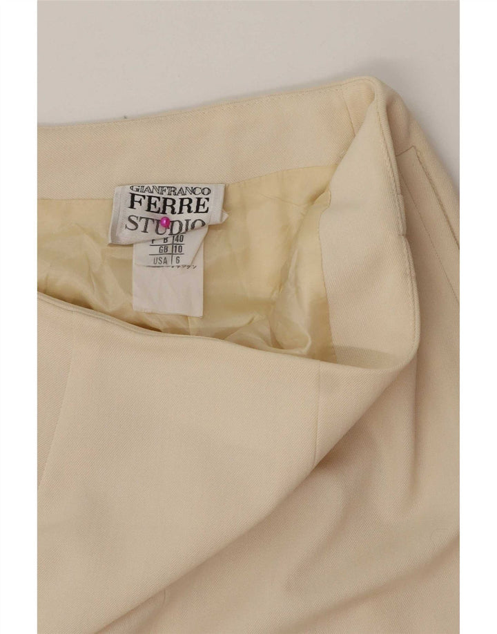 Gonna a tubino da donna Gianfranco Ferre UK 10 piccola W27 poliestere bianco sporco