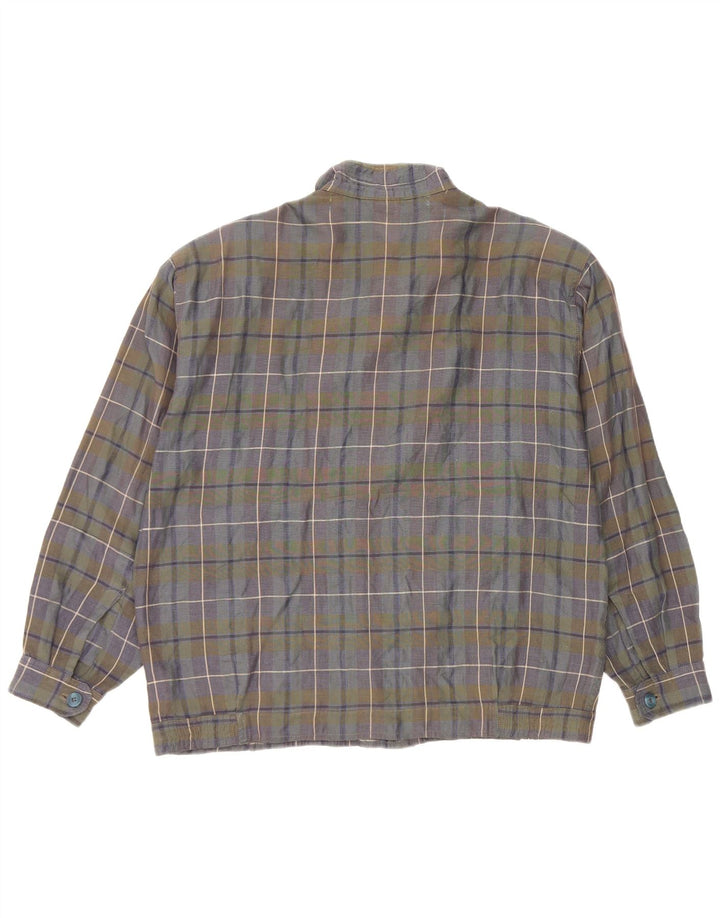 Giubbotto bomber da uomo Belfe UK 40 grande quadretto blu navy