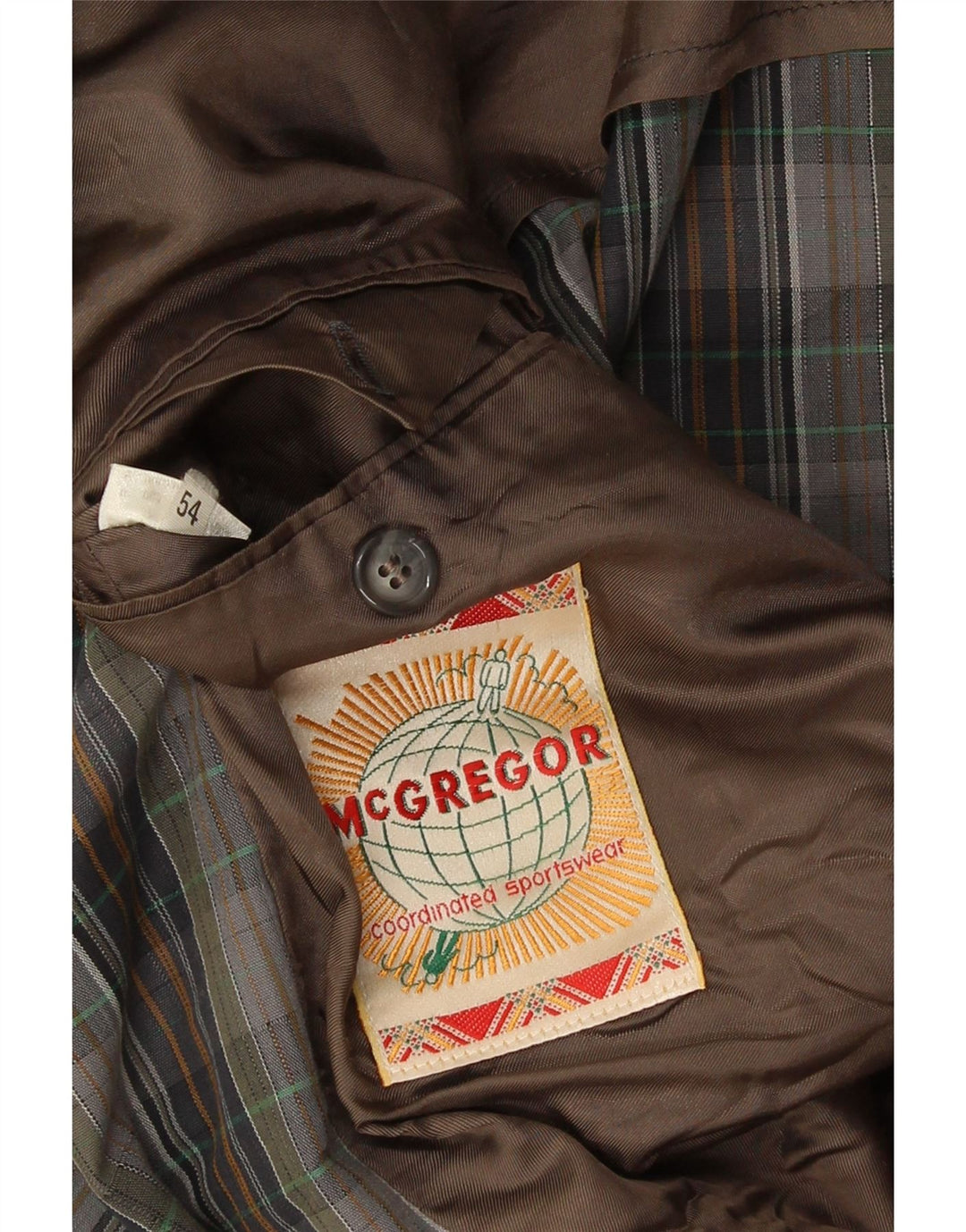 Giacca blazer a 2 bottoni da uomo MC Gregor EU 54 2XL cotone a quadri grigio