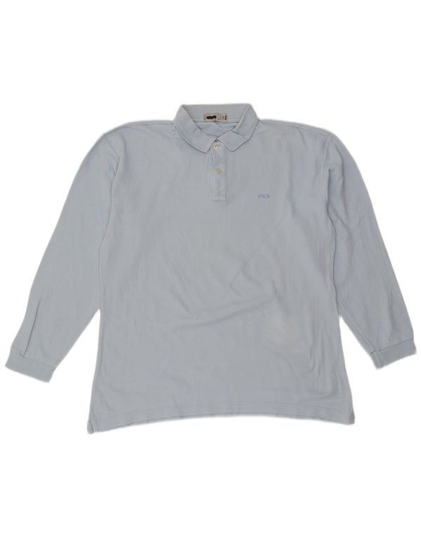 Polo da uomo a maniche lunghe FILA grande blu
