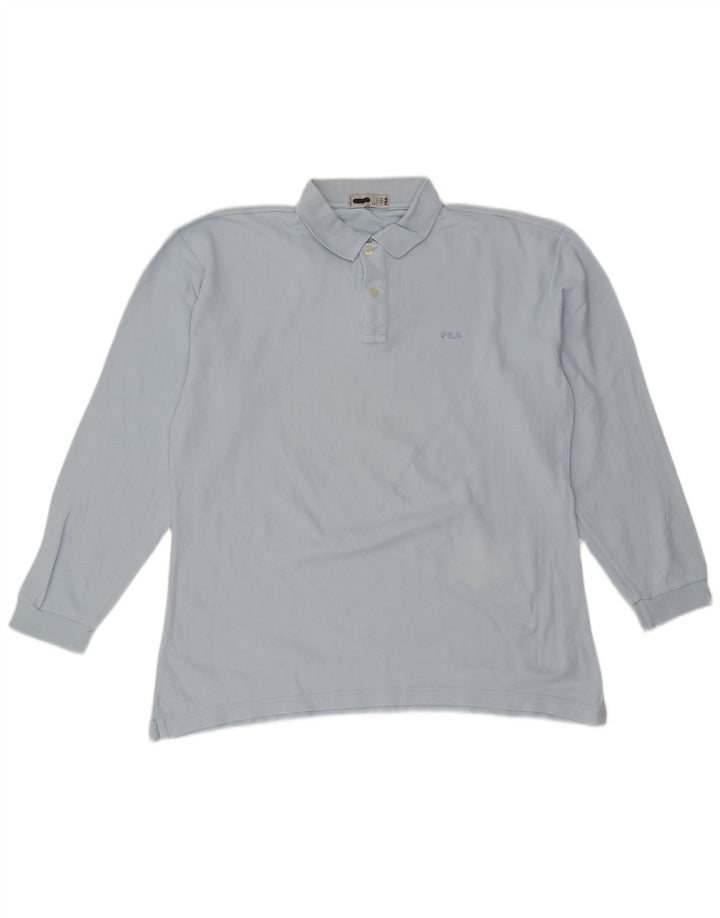 Polo da uomo a maniche lunghe FILA grande blu