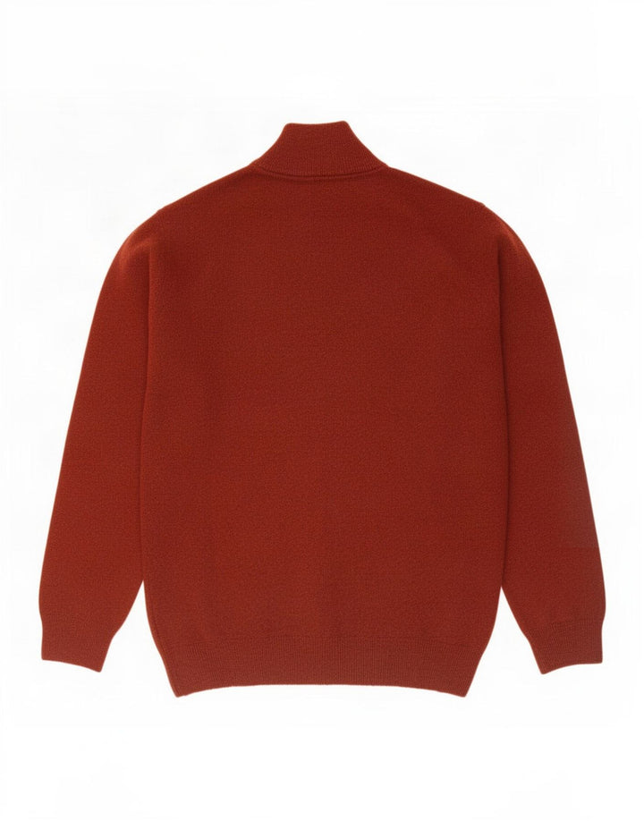 Gant Maglione da uomo con zip e collo in lana marrone medio