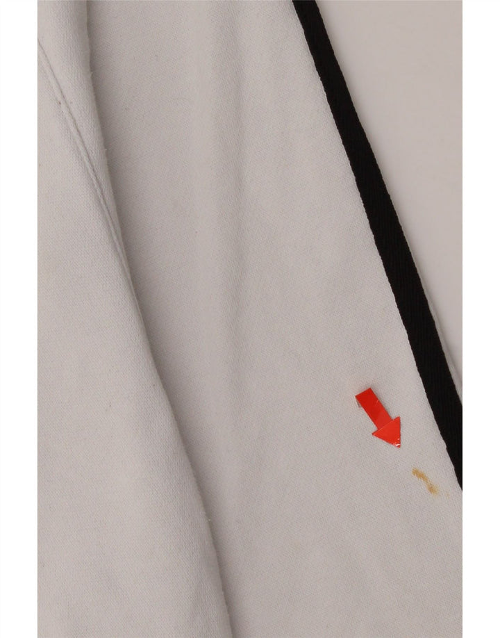 Maglione con cappuccio e zip grafica da uomo Adidas in cotone bianco medio