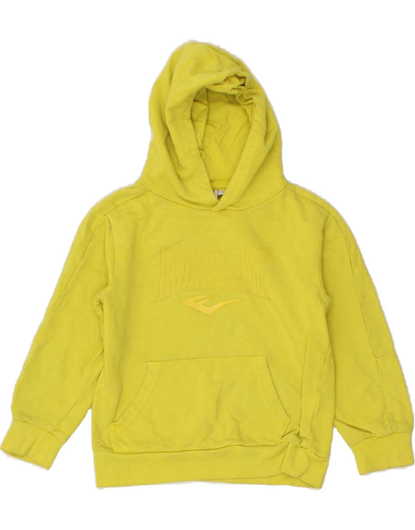 EVERLAST Boys Graphic Hoodie Jumper 7-8 Years Yellow Cotton