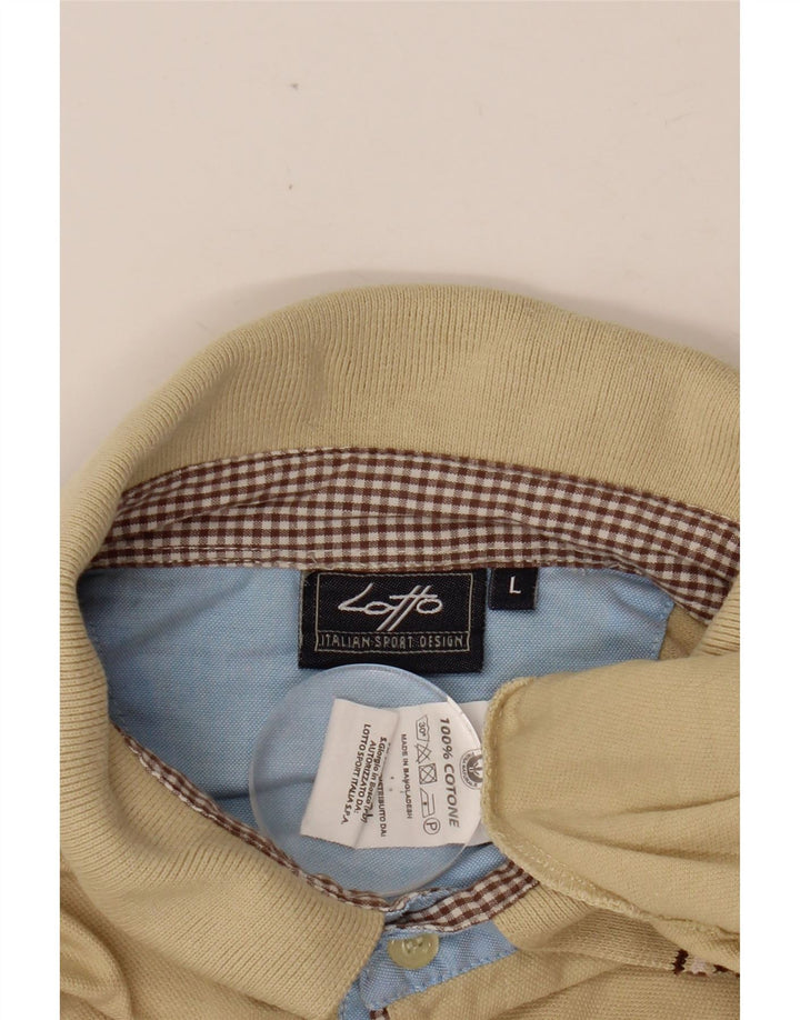 Polo da uomo LOTTO grande in cotone beige