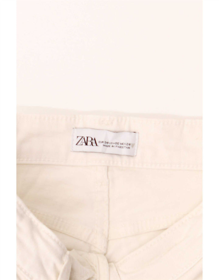 Jeans Bootcut da donna Zara EU 34 2XS W24 L25 Bianco