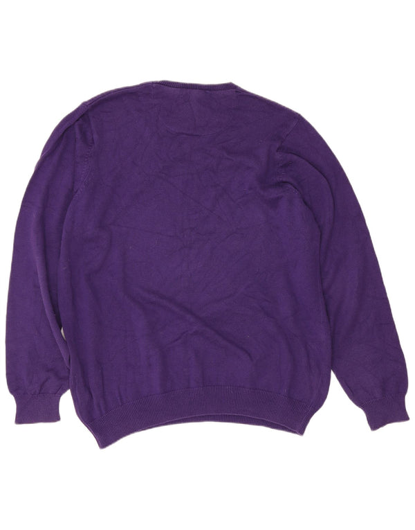 Maglione maglione girocollo da uomo Marks & Spencer blu Harbour grande viola