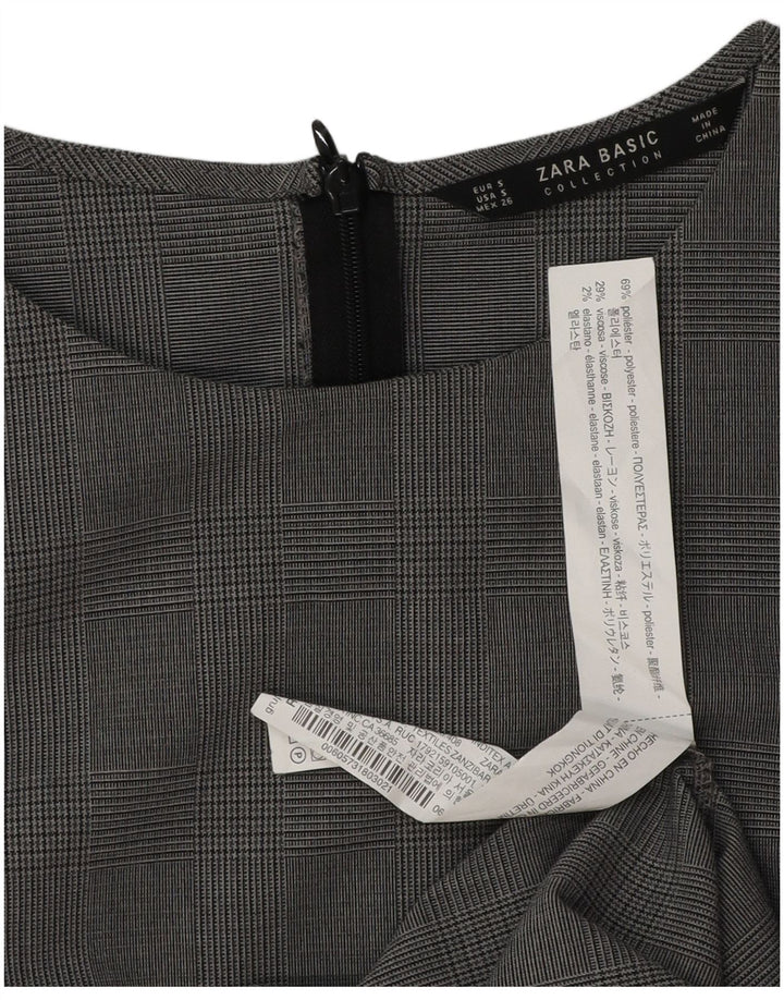 Abito tubino Zara da donna con maniche a 3/4 UK 10 piccolo poliestere pied de poule grigio