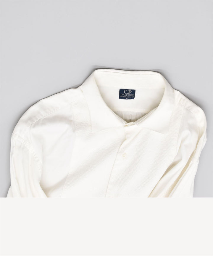 C.P. COLLEZIONE Camicia da uomo taglia 43 grande cotone bianco vintage
