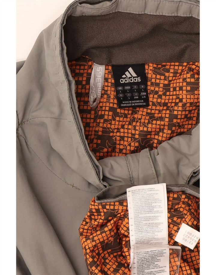 Giacca antipioggia da uomo Adidas UK 40 Large in nylon color block grigio