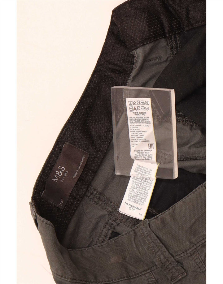 Pantaloncini cargo da uomo Marks & Spencer W34 grandi cotone kaki