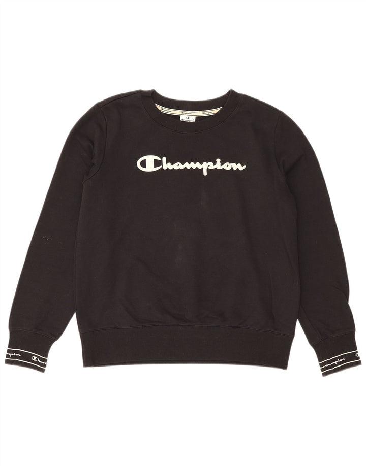 Felpa grafica da uomo Champion Felpa grande in cotone nero