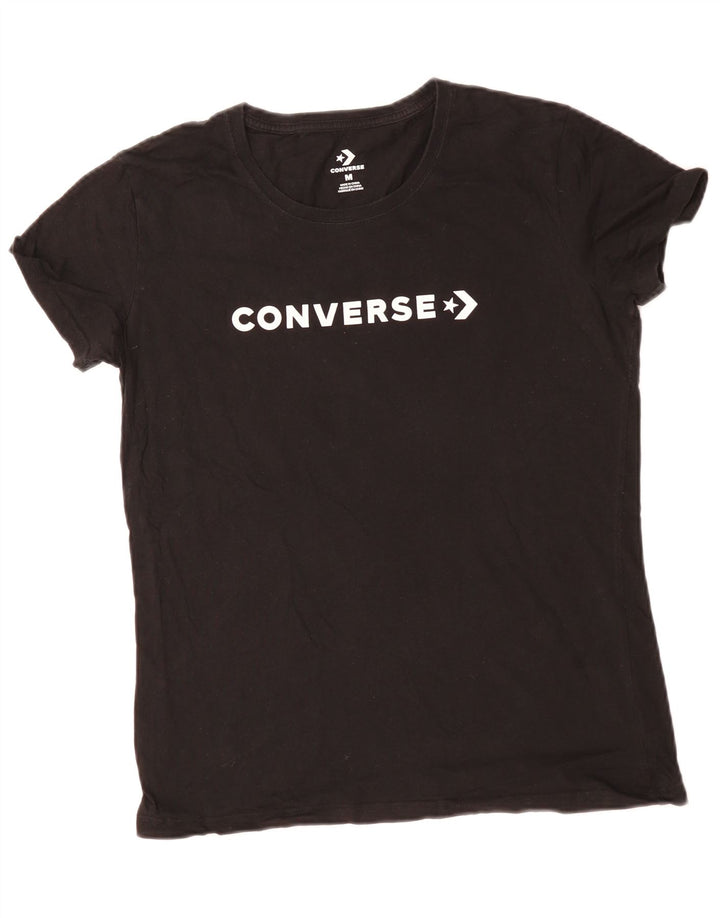 T-shirt grafica da donna CONVERSE Top UK 14 cotone nero medio