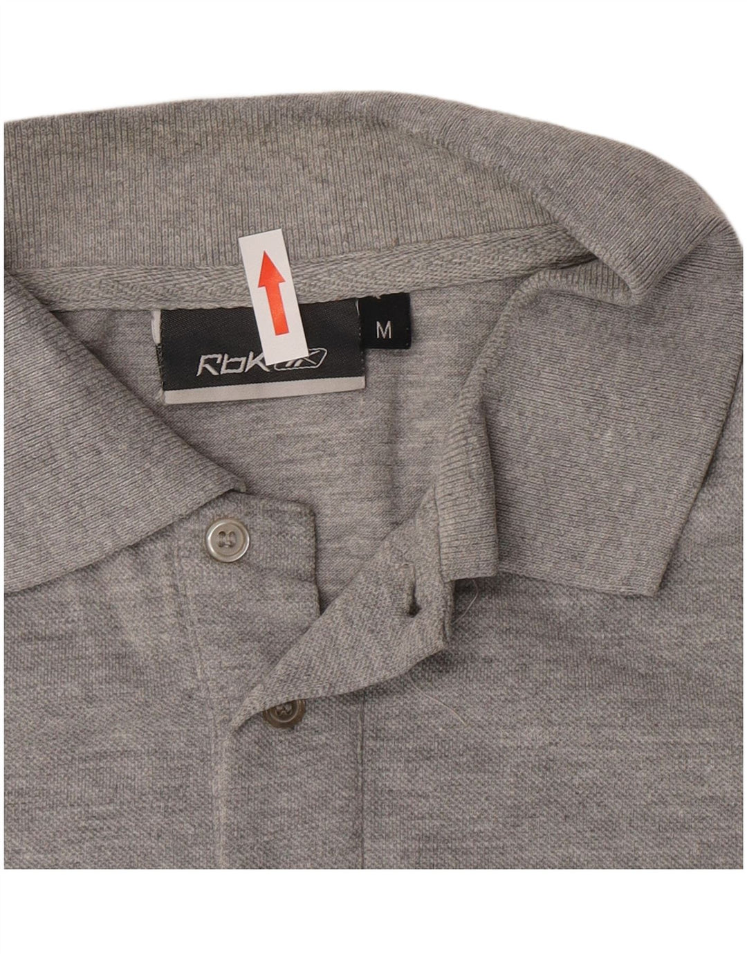 Polo Reebok da uomo in cotone grigio medio