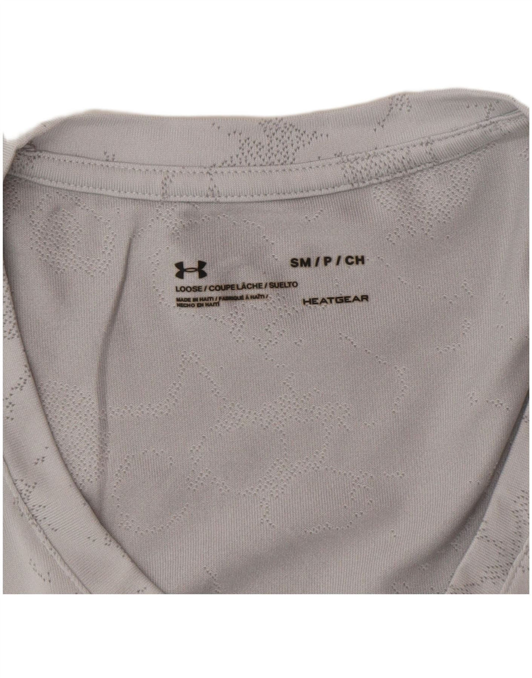 Maglietta Under Armour da donna Heat Gear con motivo astratto UK 10 piccola grigia