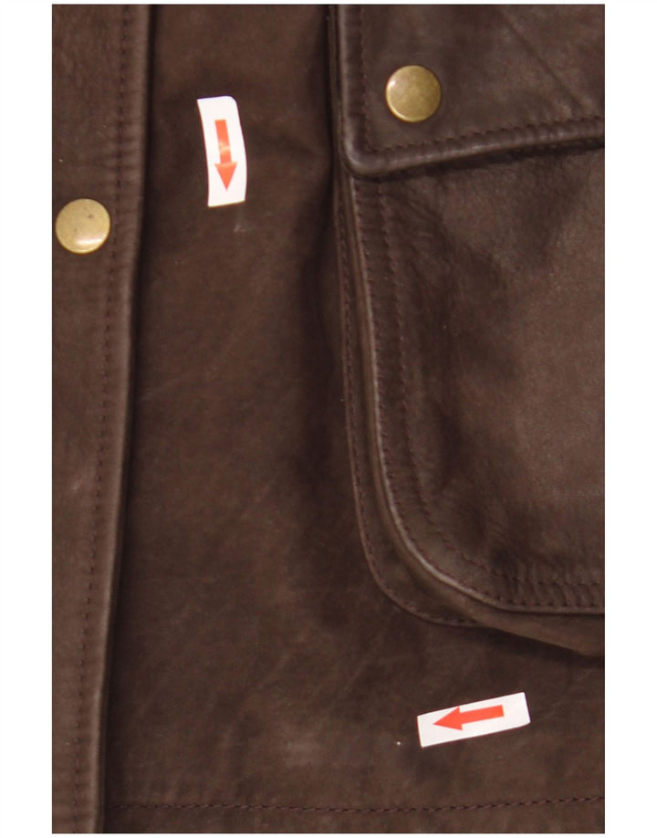 Giacca in pelle oversize da donna Olly & Co UK 12 Marrone medio