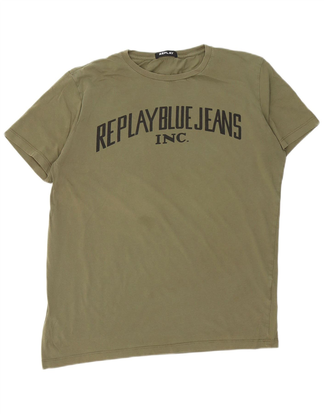 REPLAY T-shirt grafica da uomo grande color kaki
