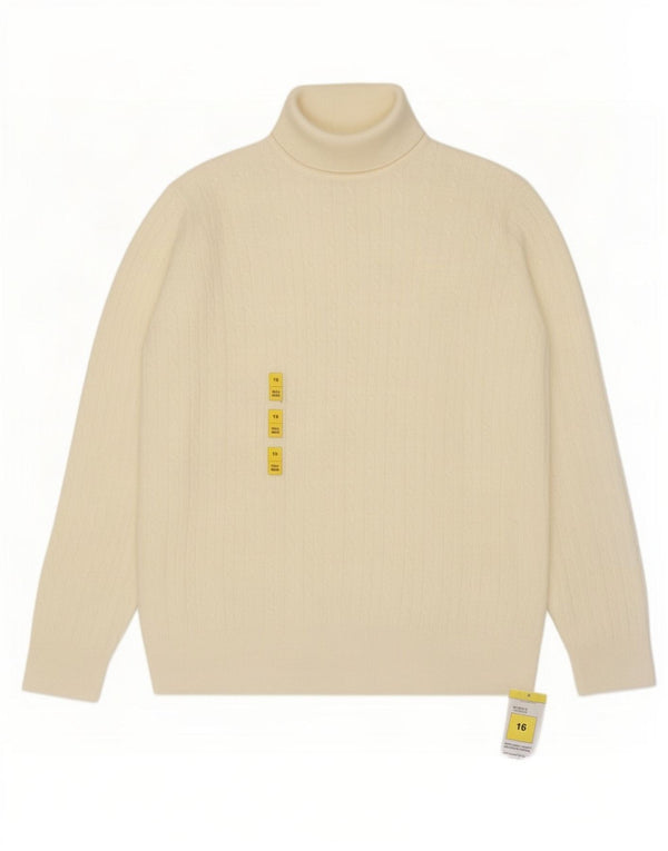 Maglione maglione a collo alto da donna Marks & Spencer UK 16 grande bianco sporco