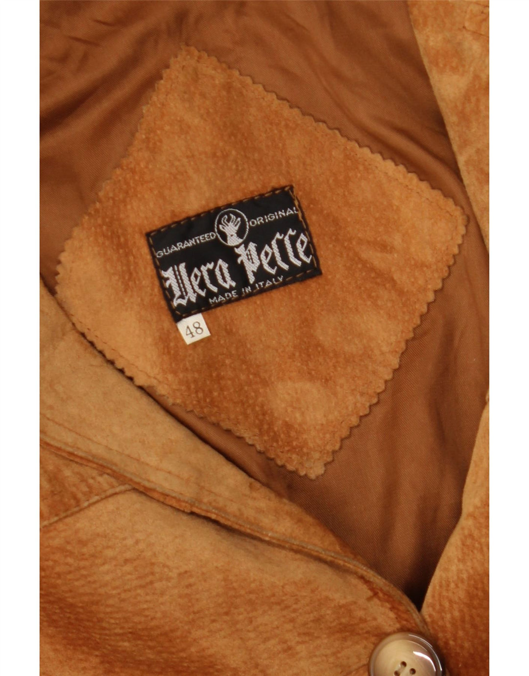 Giacca da donna oversize in pelle scamosciata Vera Pelle IT 48 XL Pelle Beige