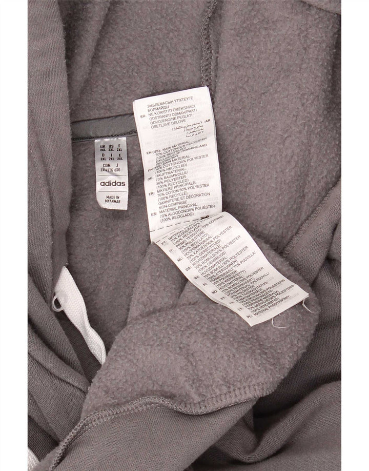 Felpa con cappuccio da uomo Adidas 2XL in cotone grigio