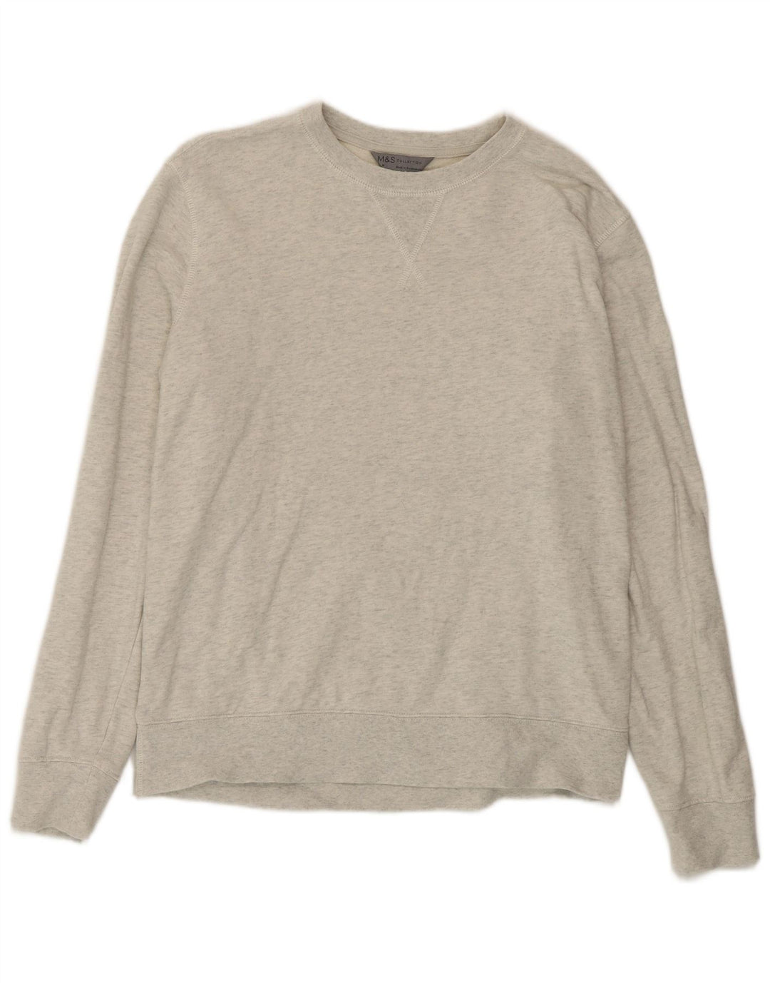 Felpa da uomo Marks & Spencer in cotone grigio medio