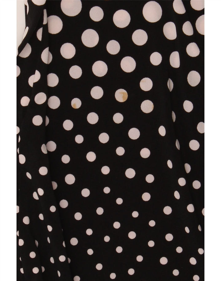Abito lungo senza maniche da donna CHAPS UK 14 Grande poliestere maculato nero