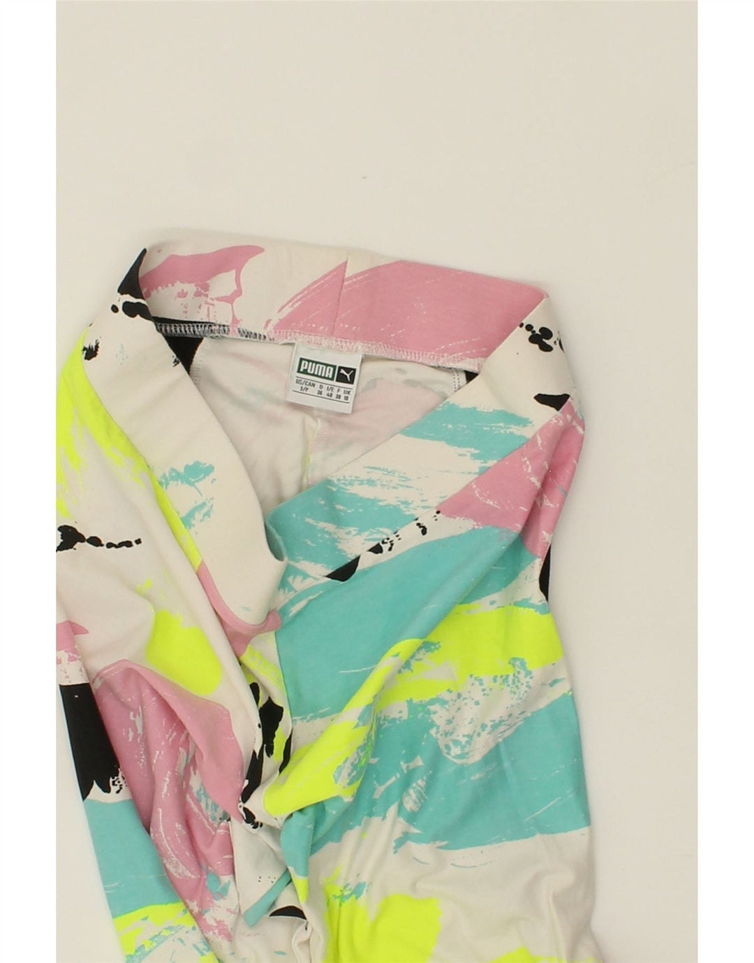 PUMA Womens Abstract Pattern Graphic Leggings UK 10 Small Multicoloured Vintage Puma and Second-Hand Puma from Messina Hembry 