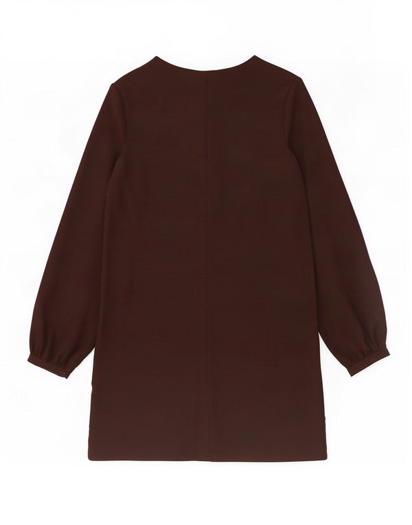 Abito a trapezio a maniche lunghe da donna Zara UK 14 medio nero