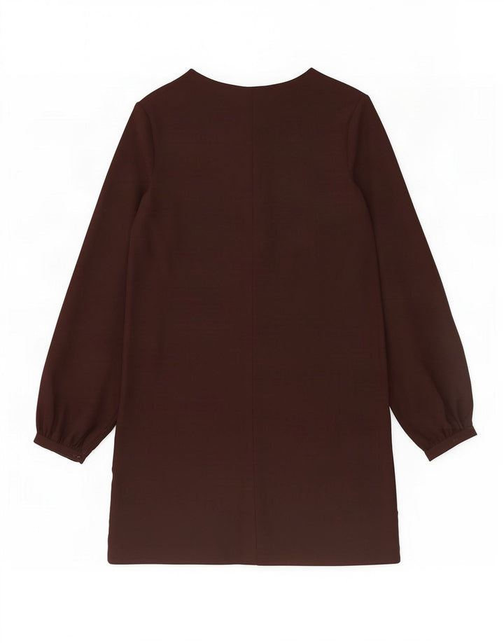 Abito a trapezio a maniche lunghe da donna Zara UK 14 medio nero