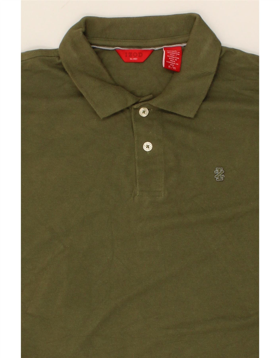 IZOD Mens Polo Shirt XL Khaki Cotton Vintage Izod and Second-Hand Izod from Messina Hembry 