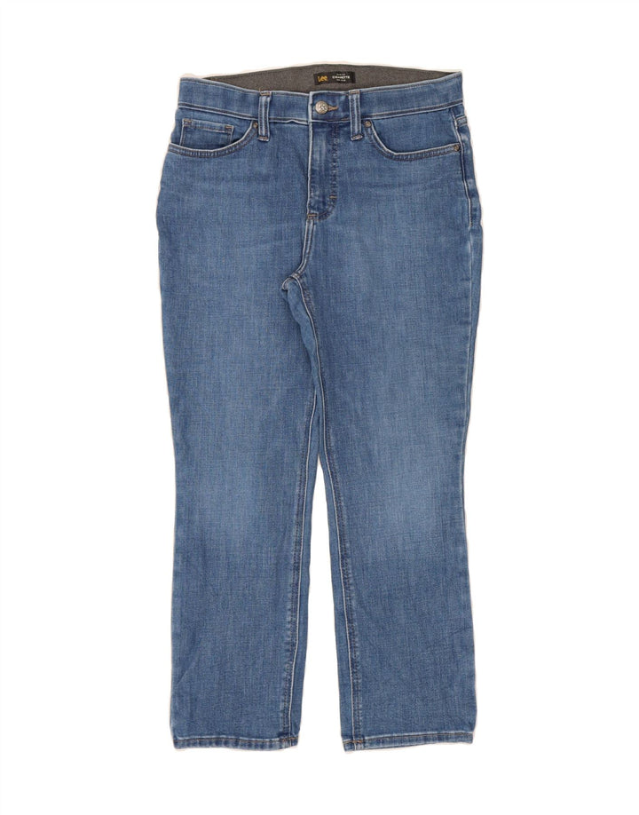 LEE Womens Cigarette Crop Mid Rise Slim Jeans US 6 Medium W28 L24 Blue Vintage Lee and Second-Hand Lee from Messina Hembry 