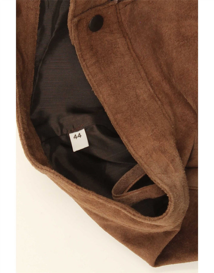 Minigonna Zara da donna in pelle scamosciata IT 44 media W25 marrone