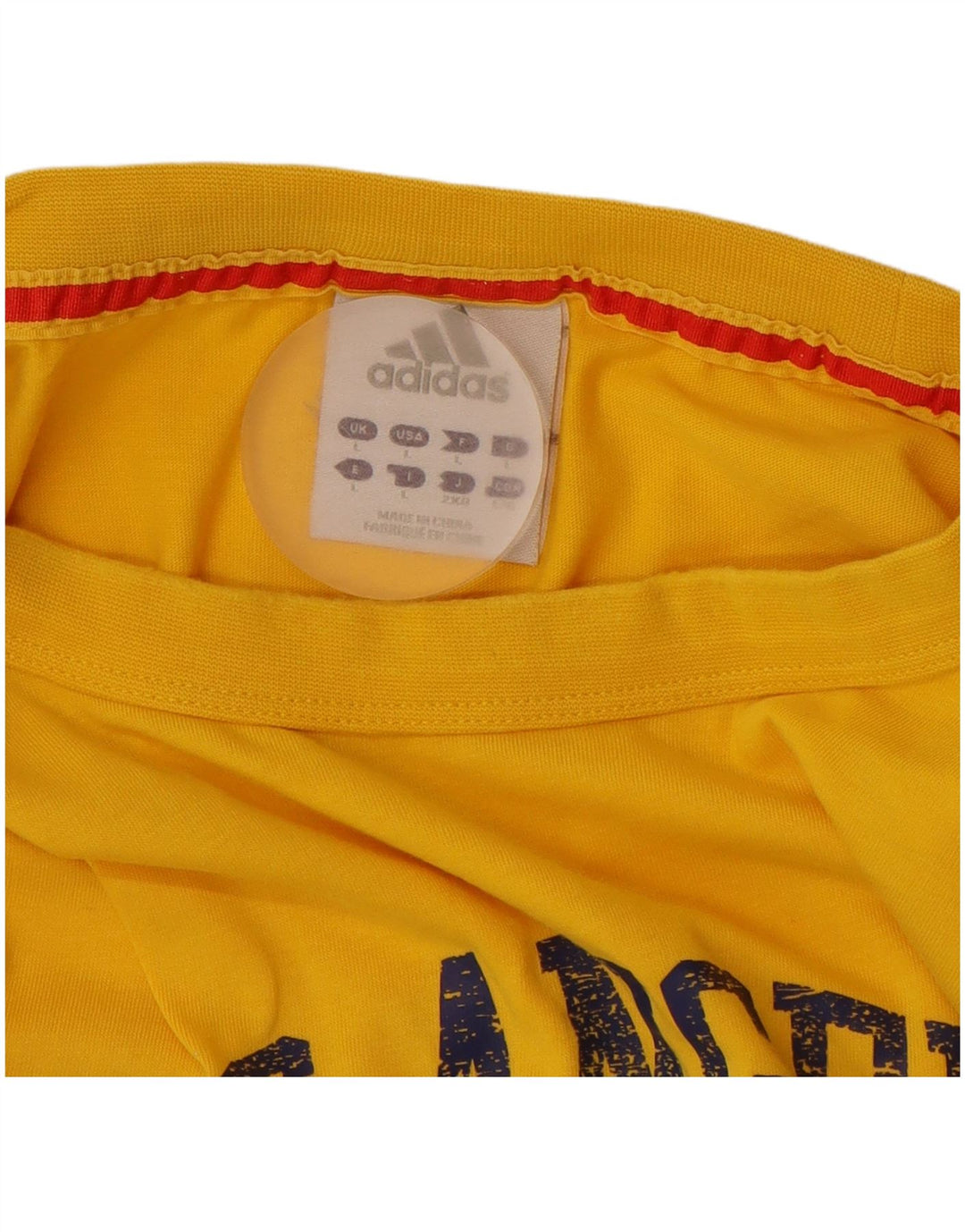 T-shirt grafica da uomo ADIDAS Top grande in cotone giallo