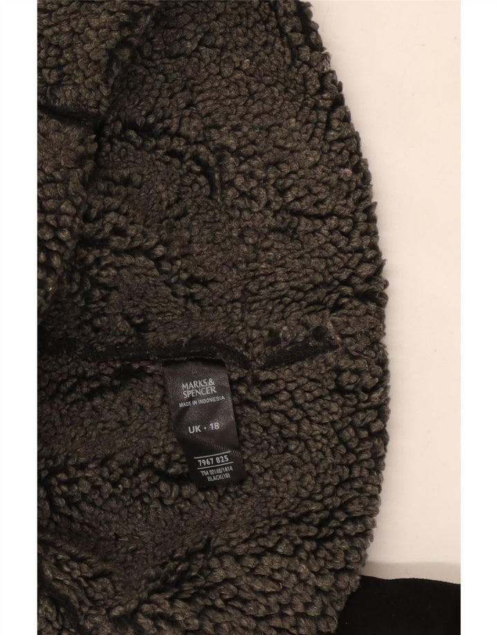 Giacca Sherpa da donna Marks & Spencer UK 18 XL Poliestere nero