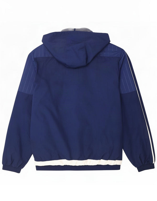 Adidas Giacca da uomo con cappuccio da ginnastica, colore blu navy medio color block