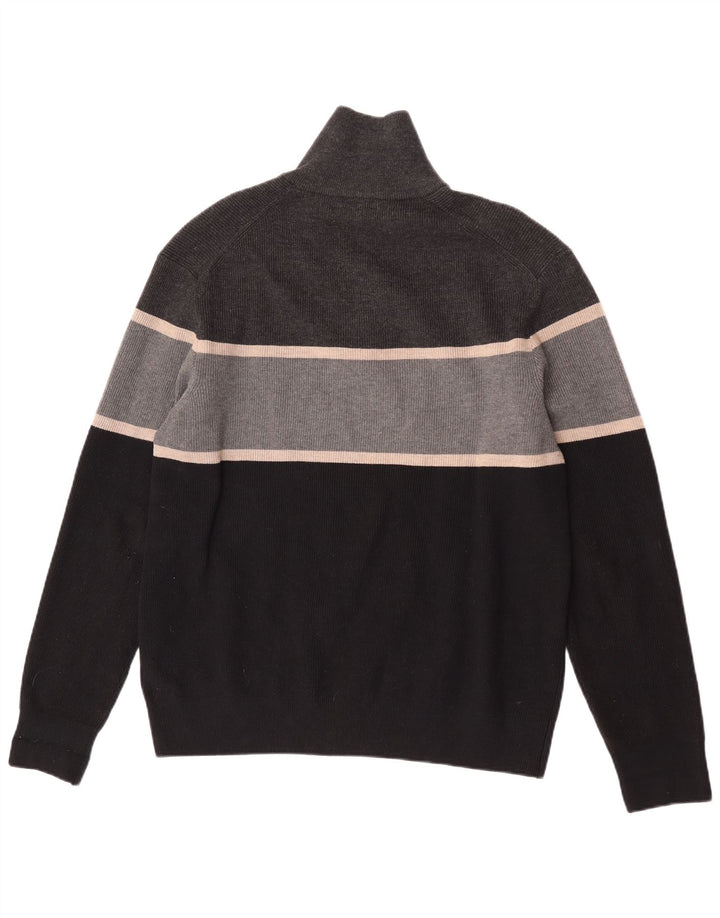 Maglione da uomo Marks & Spencer con zip e collo XL in poliestere color block grigio