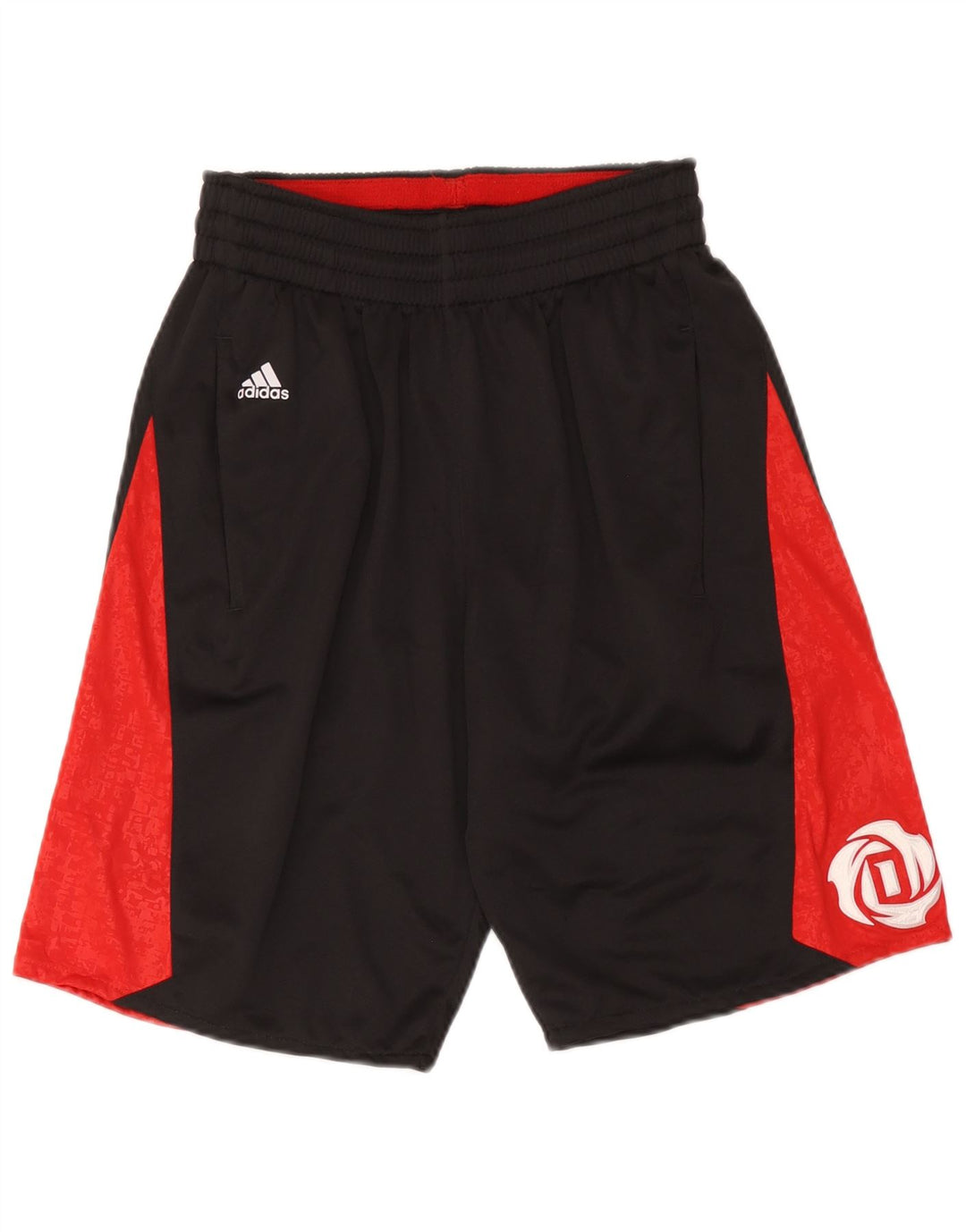 Pantaloncini sportivi Adidas da uomo piccoli in poliestere color block nero