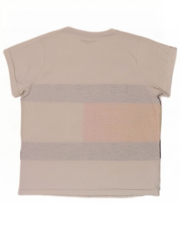 T-shirt grafica da donna Tommy Hilfiger Top UK 14 Medium White Colourblock
