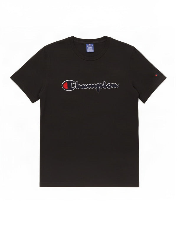 T-shirt grafica da uomo Champion Top grande in cotone nero