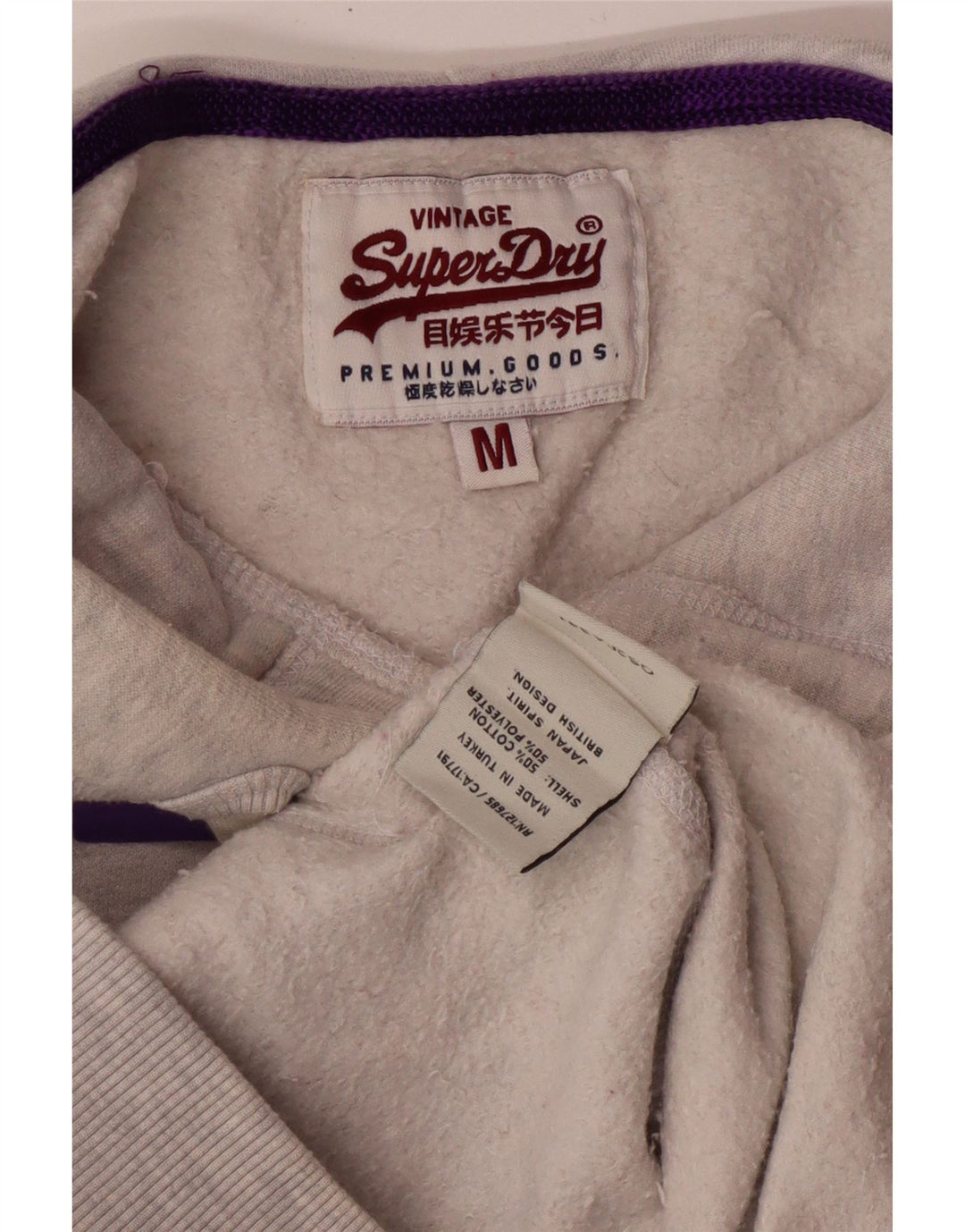 Felpa con cappuccio grafica da donna Superdry UK 12 Cotone grigio medio