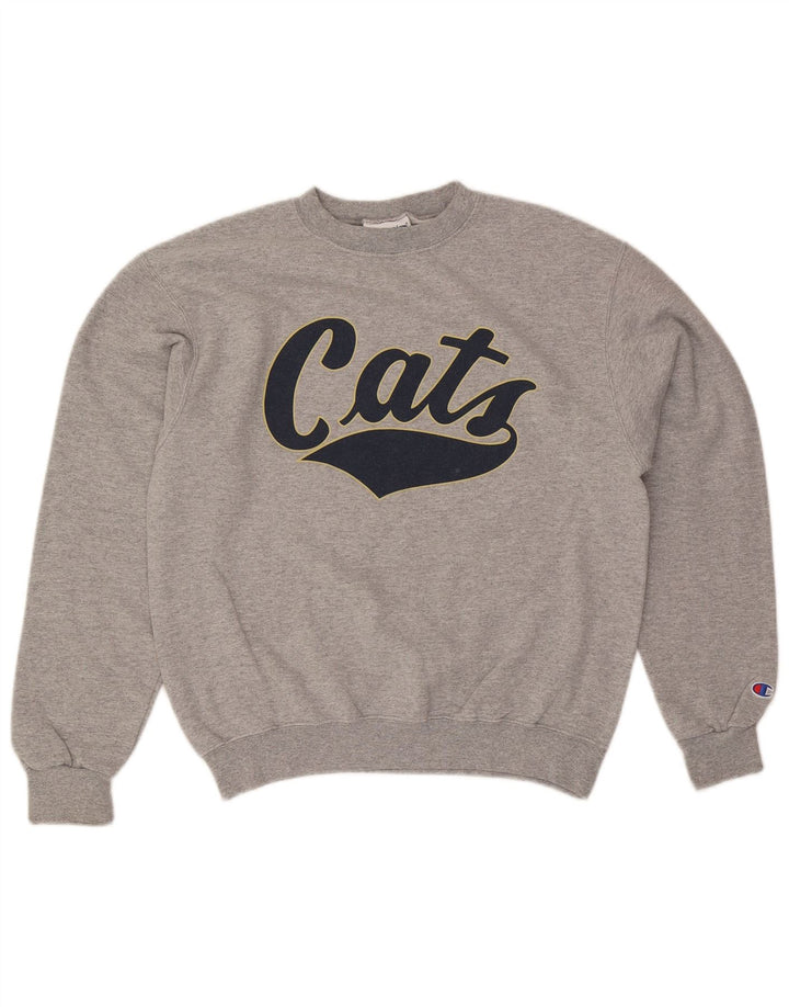 Felpa grafica da uomo Champion, maglione grigio medio chiazzato