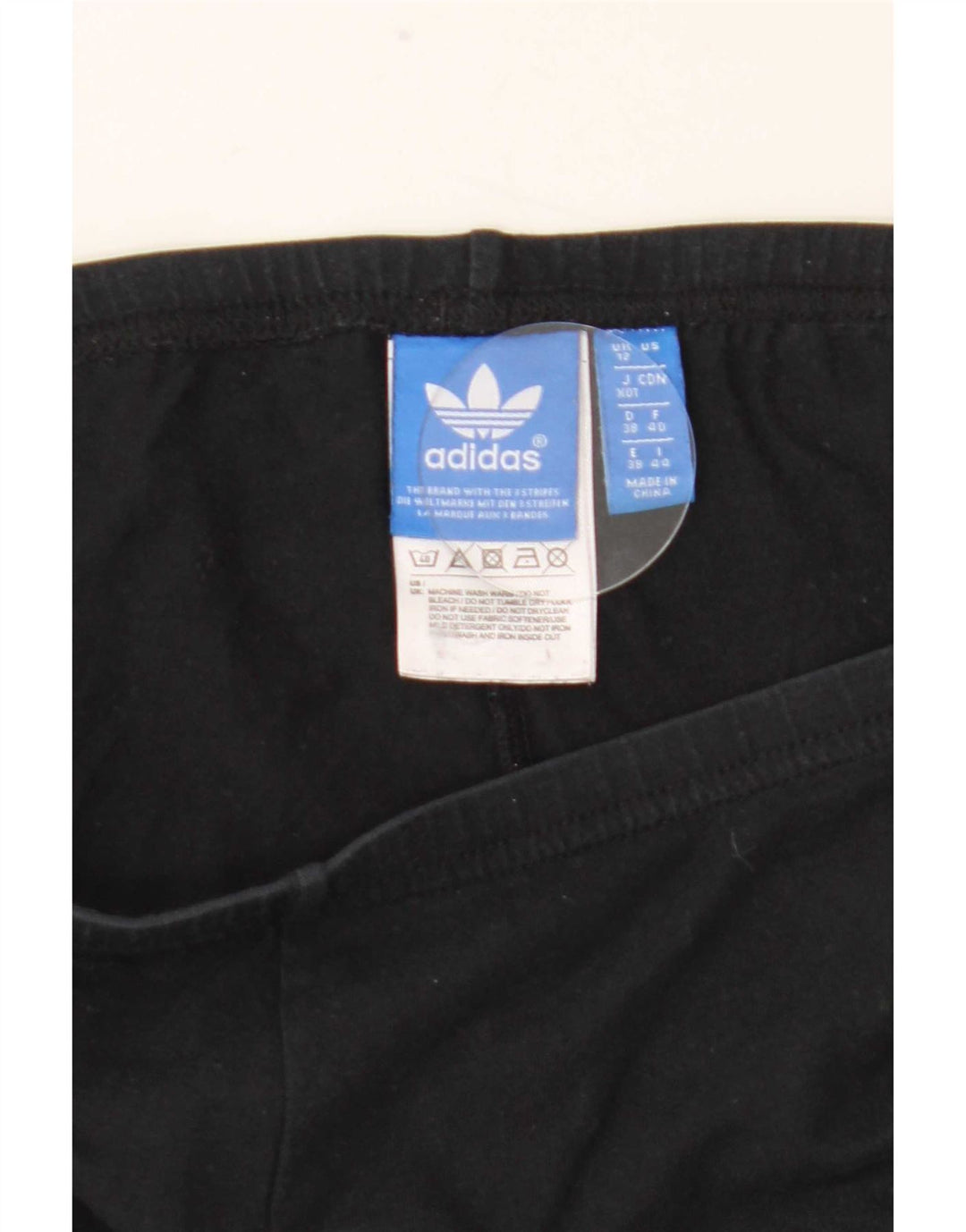 Leggings grafici da donna Adidas UK 12 cotone medio nero