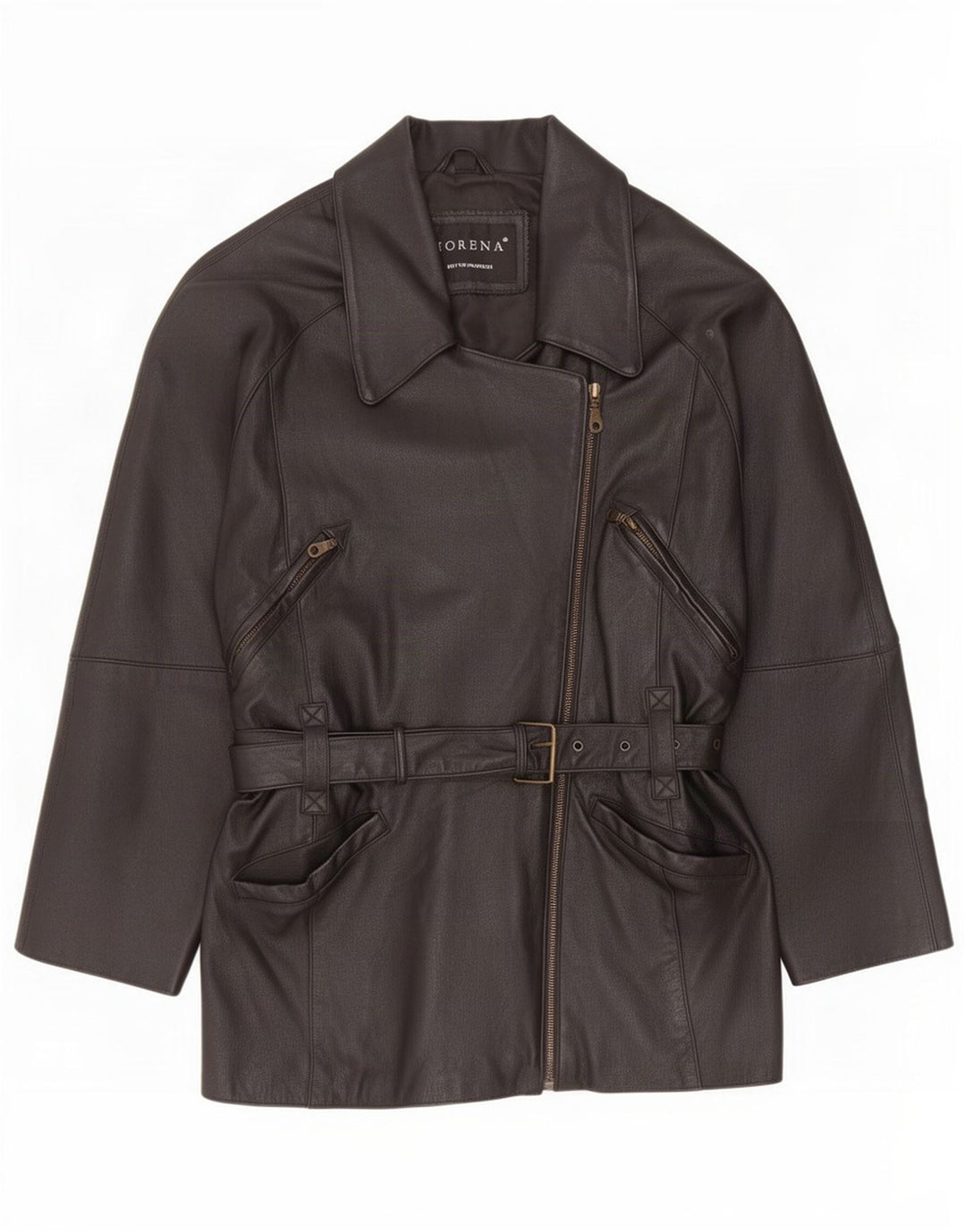 Giacca in pelle oversize da donna Morena UK 10 piccola nera